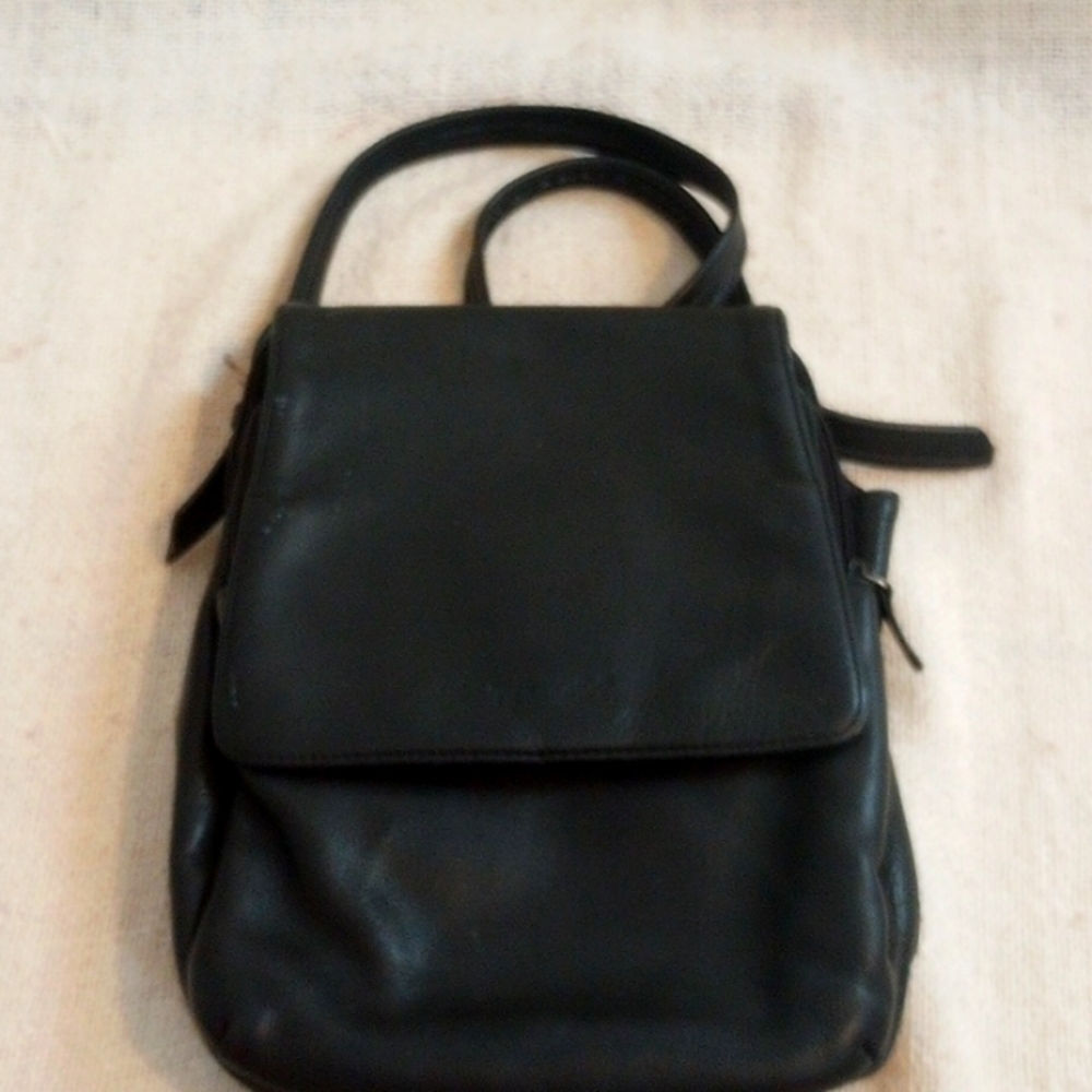 Tignanello Black Leather Backpack